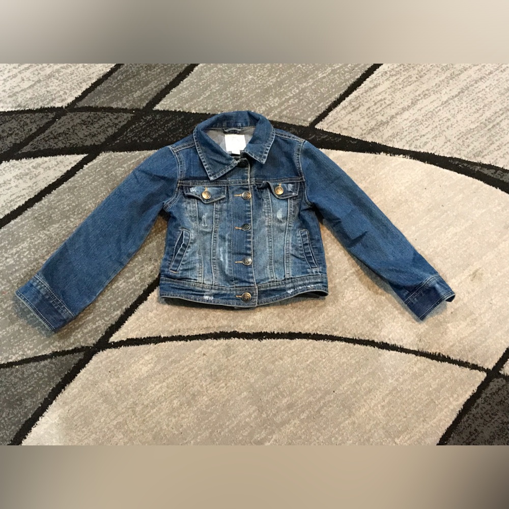 24. Childrens place distressed denim Jacket size 5/6